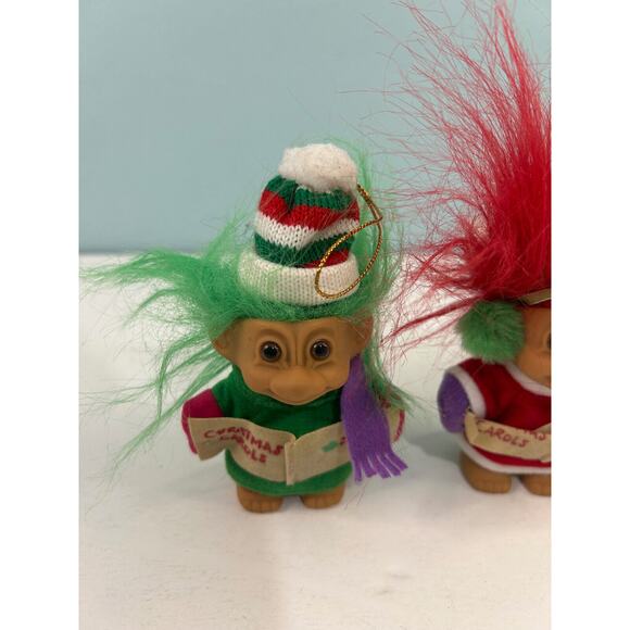 Lot of 2 Russ Troll Christmas Ornaments Carolers. - Picture 2 of 8